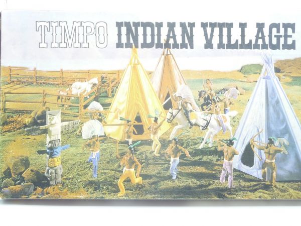 Timpo Toys Indian Village, Ref. Nr. 258 - tolle Box, komplett mit Spielplan