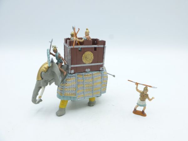 War elephant with basket + 3 warriors + 1 rider / guide