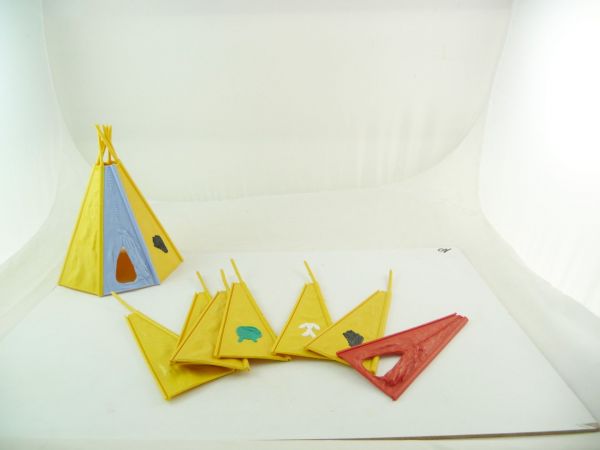 Timpo Toys 7-pieces Indian pluggable tent yellow with red entrance
