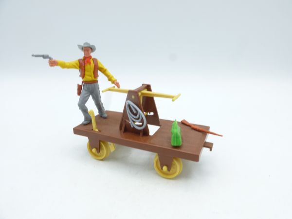 Timpo Toys Draisine mit Cowboy - komplett