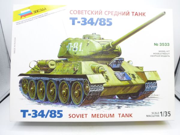 Zvezda 1:35 Soviet Medium Tank T-35/85, No. 3533 - orig. packaging, on cast