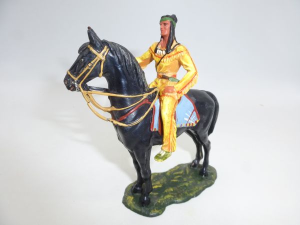 Elastolin 7 cm Winnetou on horseback, No. 7551, painting 2 - figure undamaged