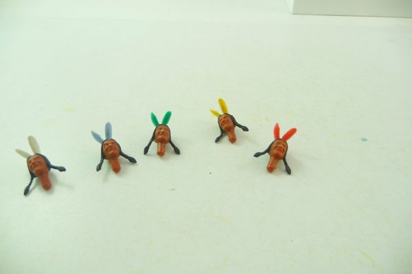 Timpo Toys 5 verschiedene Indianerköpfe 3. Version (großer Kopf)