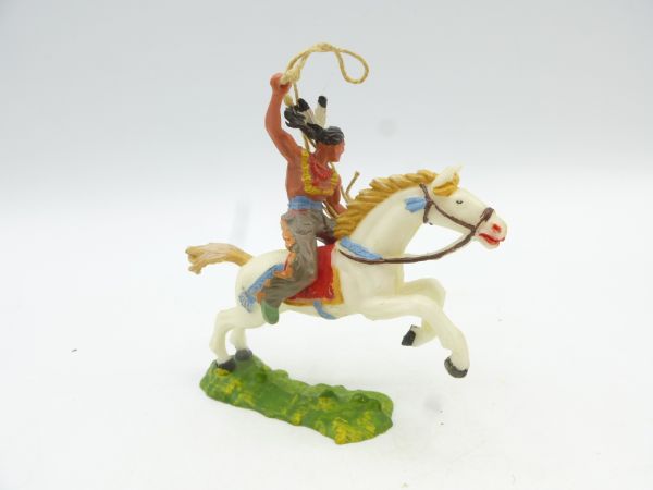 Elastolin 4 cm Indian on horseback with lasso, No. 6846 - great painting