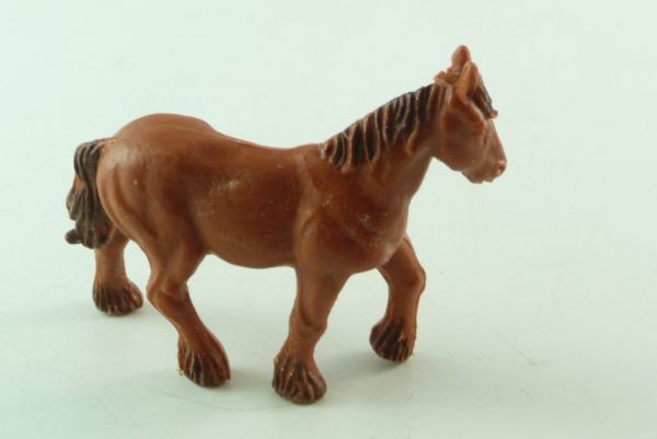 Timpo Toys Pferd, schwerer Schlag, rot-braun - guter Zustand