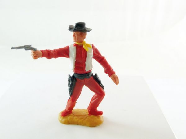 Timpo Toys Cowboy mit rotem Unterteil und schwarzem festen Holster