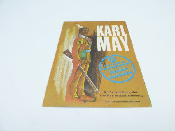 Elastolin Karl May figures leaflet, 4 pages, multi-coloured - great illustrations