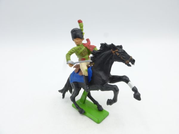 Britains Deetail Waterloo: horsemen, sabre sideways - nice green/red uniform