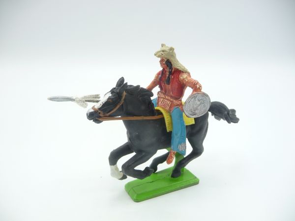 Britains Deetail Indian on horseback, spear at side - rare horse