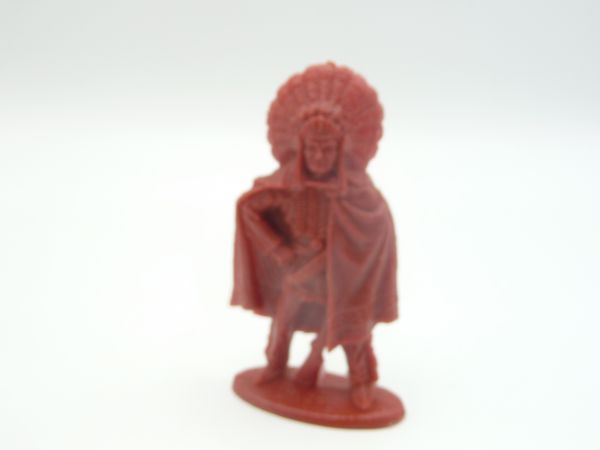 Linde Indian standing, chief with cape, dark-red
