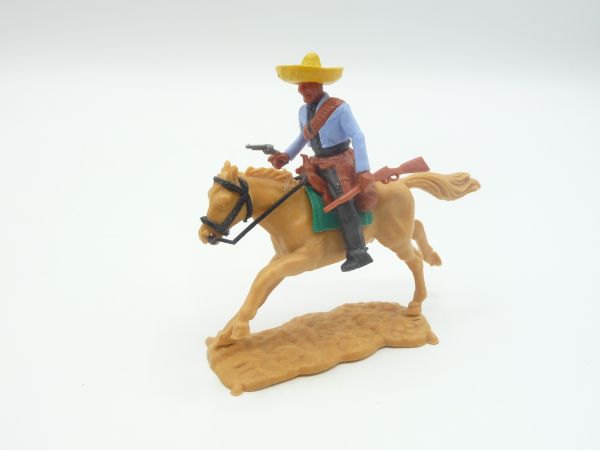 Timpo Toys Mexican riding with pistol + rifle, light-blue