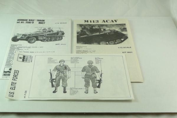 Esci 3 descriptions (US Elite Forces, German Half Track, M113 ACAV)