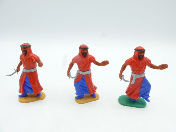 Timpo Toys 3 Arabs red, inner skirt medium blue, grey belt