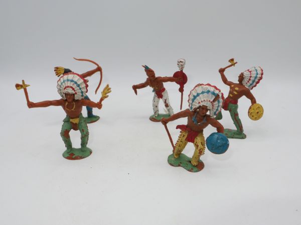 Crescent Gruppe Indianer (5 Figuren) - Zustand siehe Foto