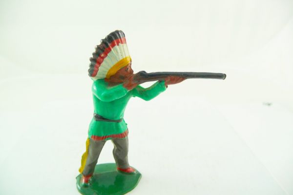 Reisler Hartplastik Indianer stehend schießend - frühe Figur, tolle Bemalung
