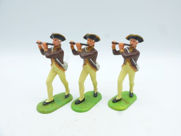 Elastolin 7 cm Regiment Washington: 3 pipers marching, No. 9135