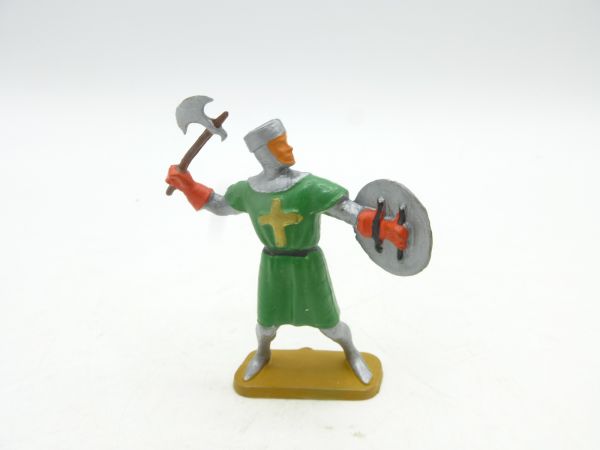 Starlux 4 cm Knight with battle axe + shield, green