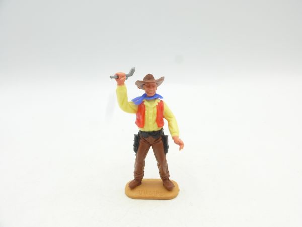 Timpo Toys Cowboy stehend, Pistole von oben schlagend