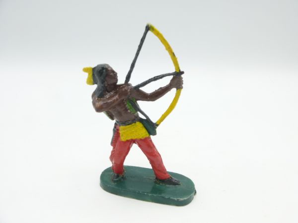Indianer mit Pfeil + Bogen, rote Hose (5,4 - 6 cm Größe)