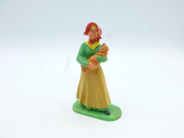 Elastolin 7 cm Settler woman with child on her arm, No. 7707 - unused