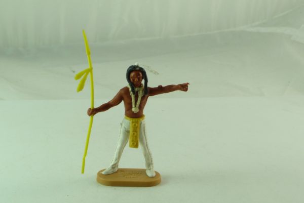Cherilea Indianer stehend mit Speer, Arm zeigend