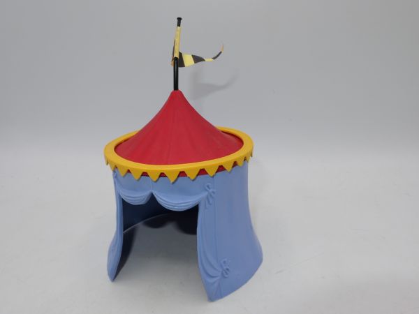 Timpo Toys Knight's tent, light blue/red roof/yellow edge