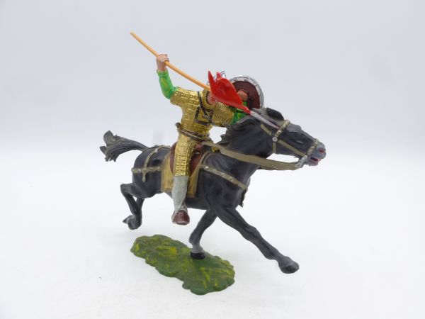 Elastolin 7 cm Norman thrusting with spear on horseback, No. 8872, painting 2