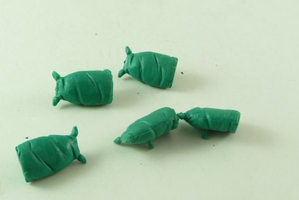 Timpo Toys 5 grüne Gepäcksäcke zum Stehen (mit entfernbarem Pin)