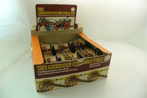 Timpo Toys Originalkarton mit 12 Kanonen / Geschützen - unbespielt