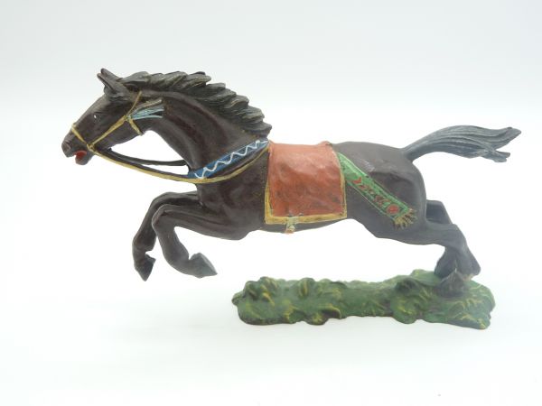 Elastolin 7 cm (beschädigt) Tolles Pferd, dunkelbraun, Bem. 2 - Beschädigung s. Fotos