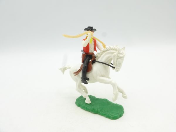 Elastolin 5,4 cm Cowboy riding with lasso (+ pistol in belt)