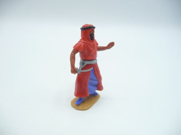 Timpo Toys Araber stehend mit Dolch (rot, blaues Innenkleid), silberner Gurt