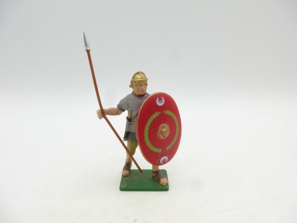 Blue Box Roman standing with spit + shield (height approx. 7 cm)