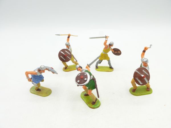 Elastolin 4 cm Group of Normans on foot (5 figures)