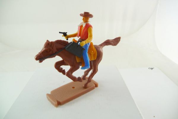 Plasty Cowboy riding with pistol + moneybag - top condition