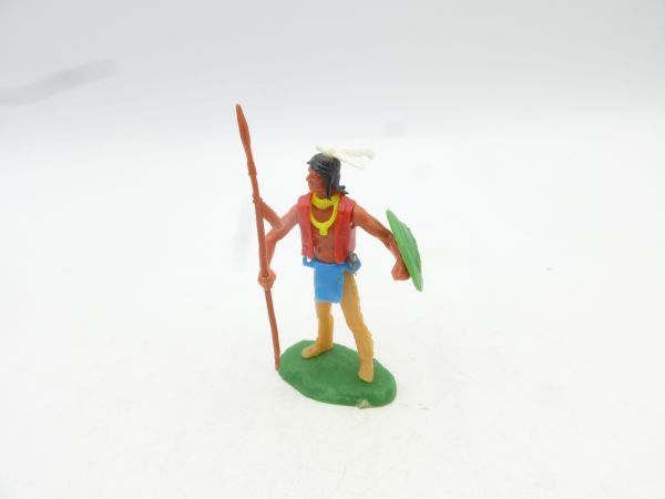Elastolin 5,4 cm Indian standing with spear + shield