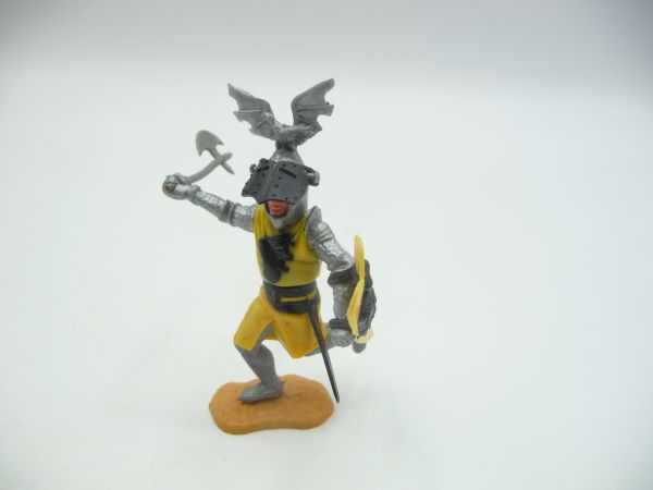 Timpo Toys Visor knight with battleaxe, yellow