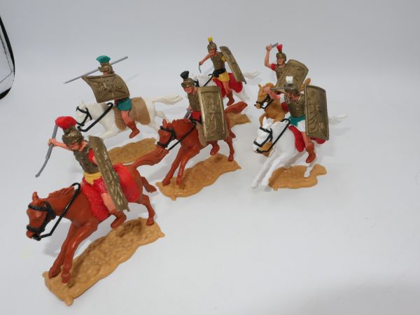 Timpo Toys Romans on horseback (6 figures) - nice set, shield loops ok
