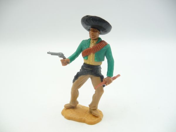 Timpo Toys Mexikaner stehend, grün/gelb mit Pistole + Gewehr