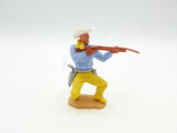 Timpo Toys Cowboy 2. Version hockend, Gewehr schießend