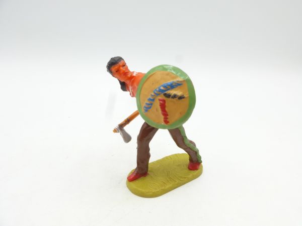 Elastolin 7 cm Indianer mit Tomahawk vorgehend, Nr. 6824