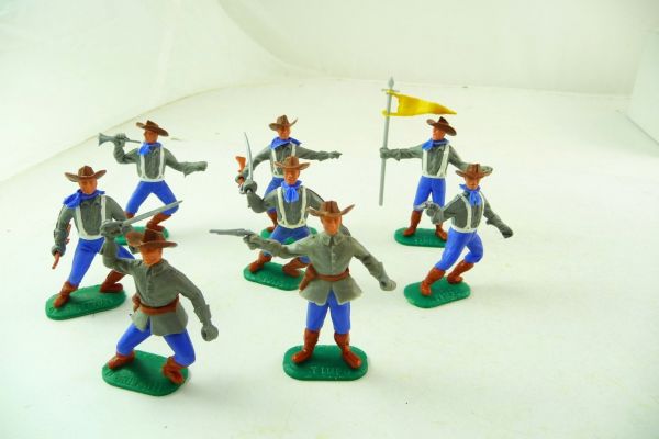 Timpo Toys Complete set of Confederate Army soldiers 1st version on foot (8 figures)