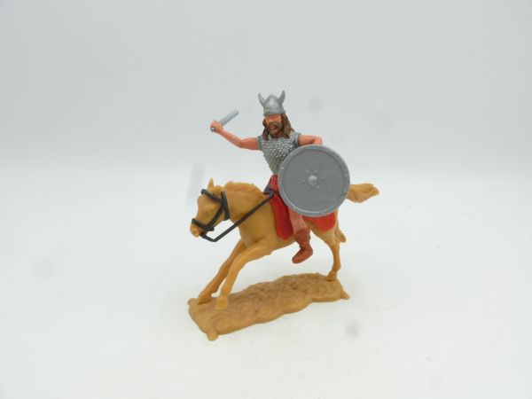 Timpo Toys Viking riding with sword, original shield (silver)