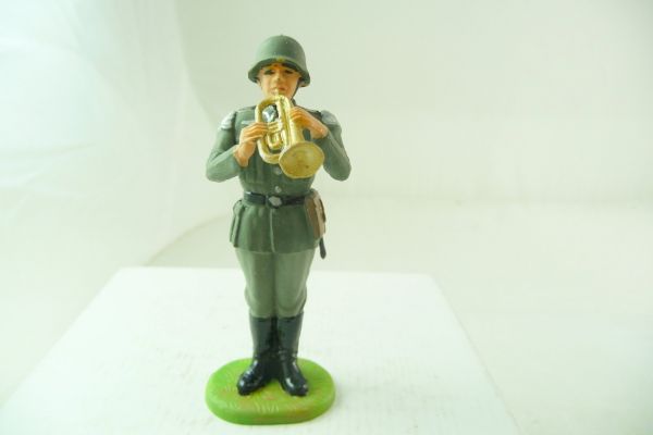 Elastolin 7 cm Deutsche Wehrmacht 1939: Soldat im Stand mit Trompete