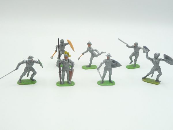 Elastolin 4 cm Convolute knights (7 different figures)