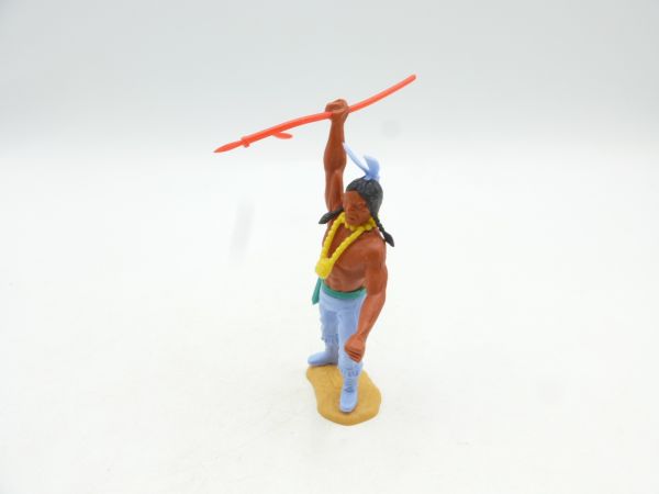 Timpo Toys Indianer 3. Version (großer Kopf) stehend, Speer werfend