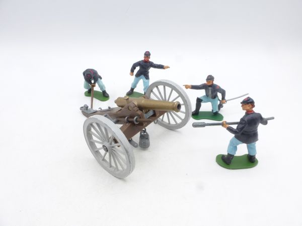 Britains Swoppets Civil War cannon with 4-man crew (Northerners)