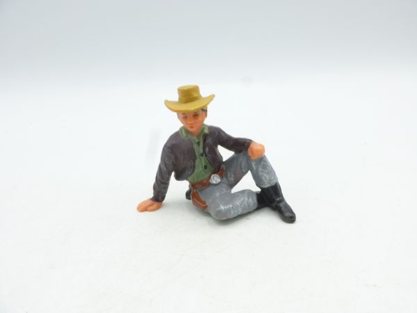 Elastolin 7 cm Cowboy sitzend mit Hut, Nr. 6962