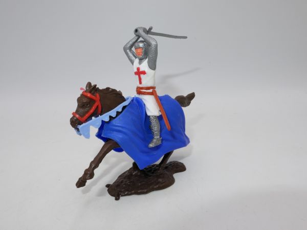 Timpo Toys Kreuzritter 2. Version zu Pferd, beidhändig schlagend