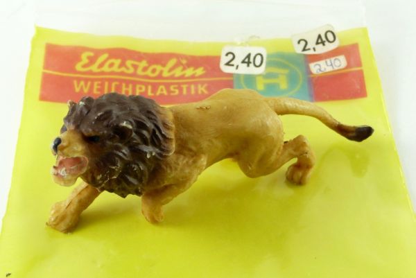 Elastolin Lion (male) attacking, orig. packing (bag)